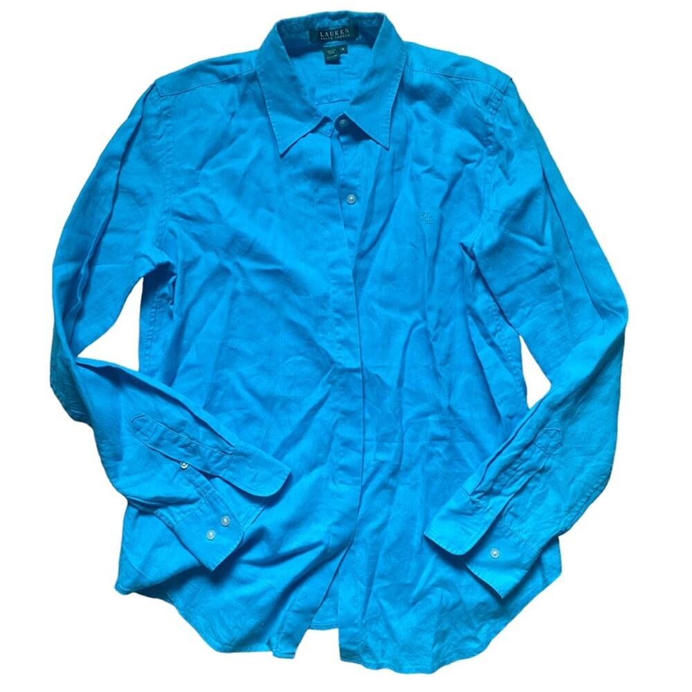 Ralph Lauren 100% Linen Button Down Shirt Size Medium